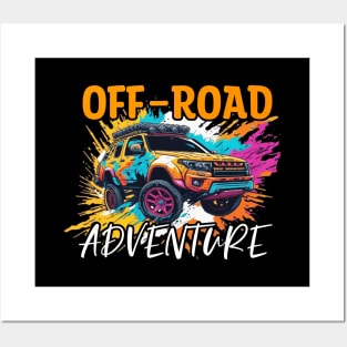 Offroad Adventure Retro colorful design. Posters and Art